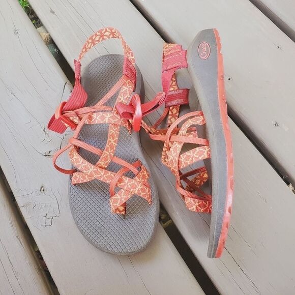 Chaco Z/Cloud X2 Remix - Graph Peach Classic Strappy Sandals Woman's 9 - Picture 2 of 9